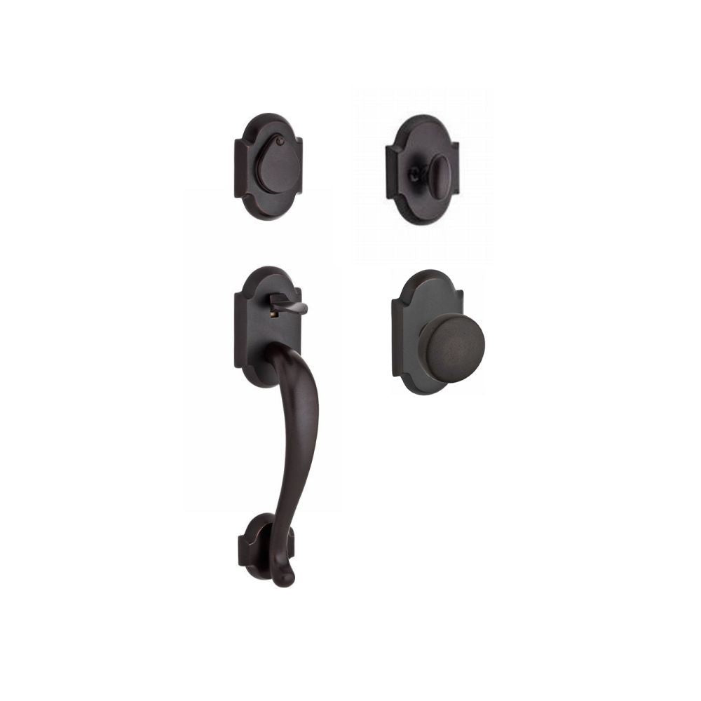 Baldwin Reserve FDADIXRUSRAR481 Full Dummy Adirondack Handleset Rustic Knob and Rustic Arch Rose Dark Bronze Finish