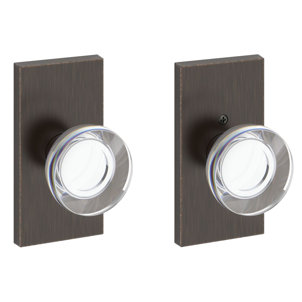 Baldwin Reserve FDCCYCFR112 Full Dummy Contemporary Crystal Knob and Contemporary 5" Rose Venetian Bronze Finish