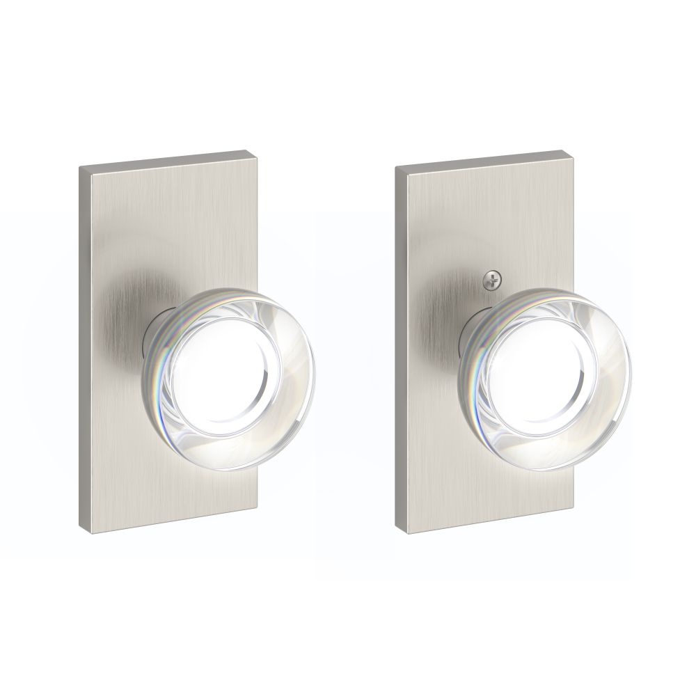 Baldwin Reserve FDCCYCFR150 Full Dummy Contemporary Crystal Knob and Contemporary 5" Rose Satin Nickel Finish