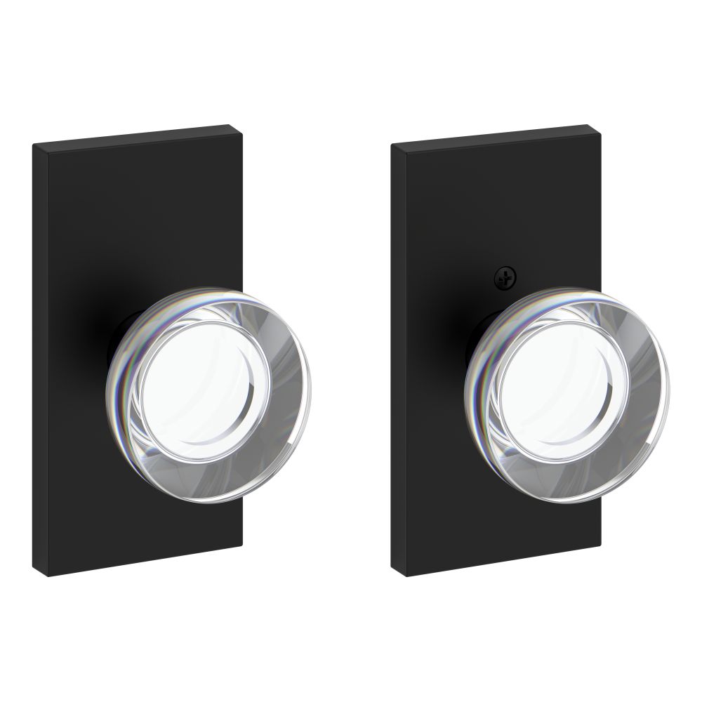 Baldwin Reserve FDCCYCFR190 Full Dummy Contemporary Crystal Knob and Contemporary 5" Rose Satin Black Finish