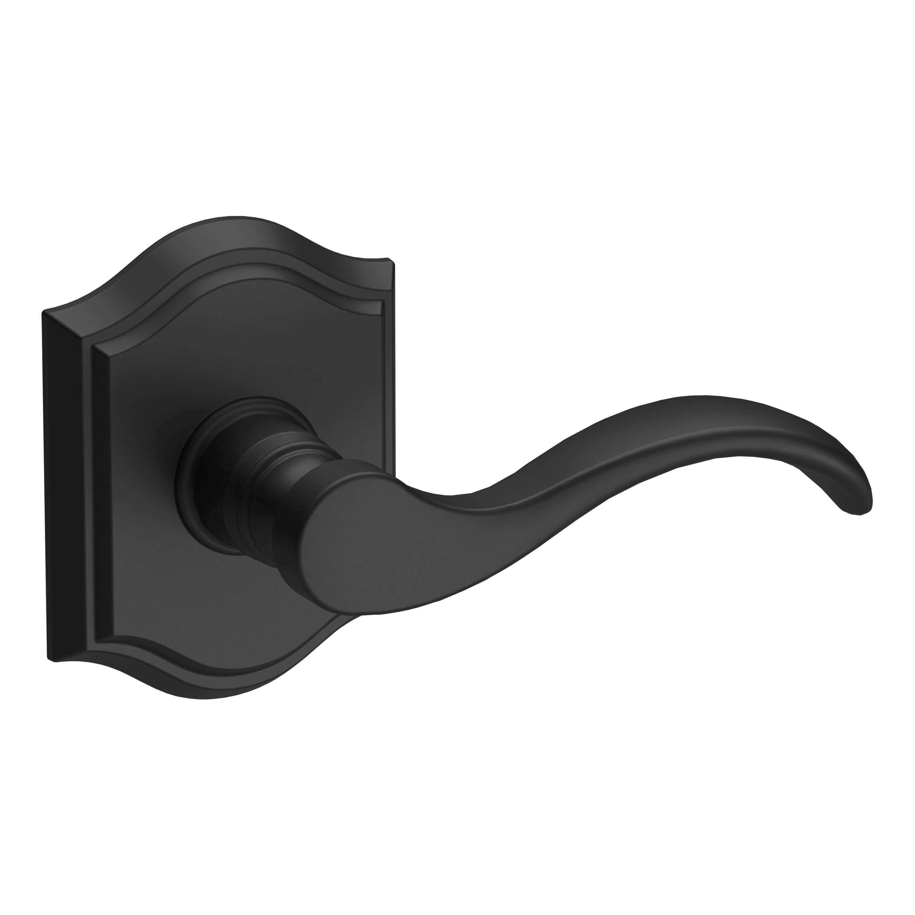 Baldwin Reserve FDCURTAR190 Full Dummy Curve Lever and Traditional Arch Rose Satin Black Finish Main image