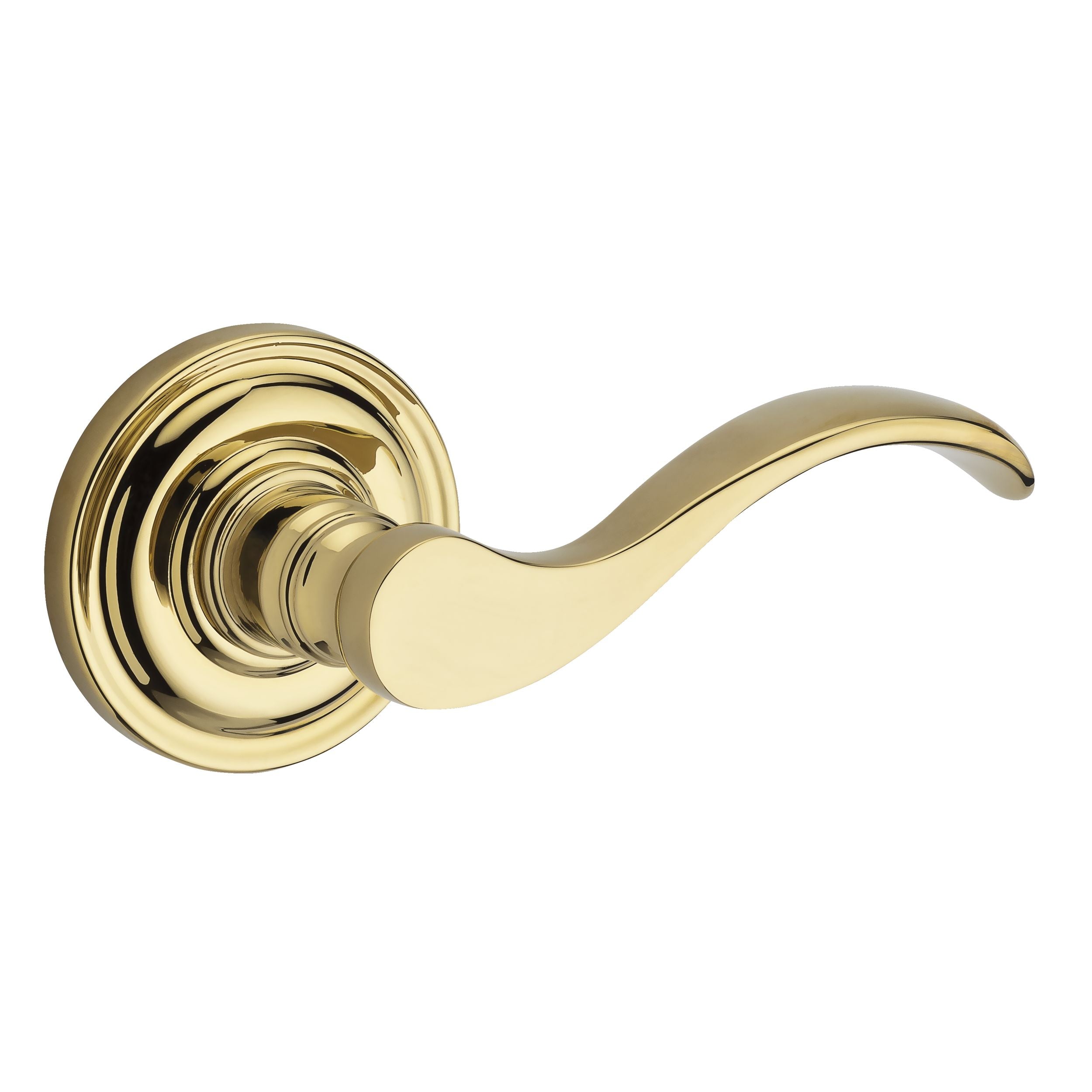 Baldwin Reserve FDCURTRR003 Full Dummy Curve Lever and Traditional Round Rose Lifetime Brass Finish