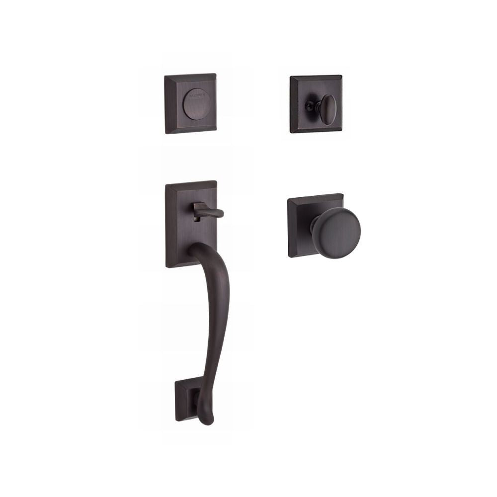 Baldwin Reserve FDNAPXROUTSR112 Full Dummy Napa Handleset Round Knob and Traditional Square Rose Venetian Bronze Finish