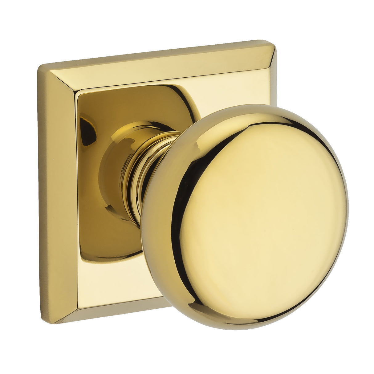 Baldwin Reserve FDROUTSR003 Full Dummy Round Knob and Traditional Square Rose Lifetime Brass Finish
