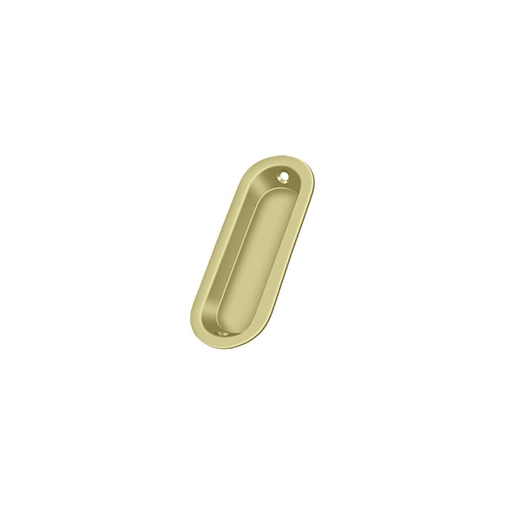 Deltana FP223U3-UNL Flush Pull; Oblong; 3-1/2" x 11/4" x 5/16"; Unlacquered Bright Brass Finish Main image