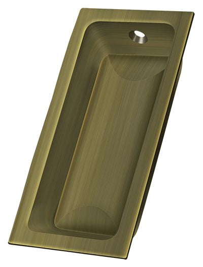 Deltana FP227U5 Flush Pull; Large; 3-5/8" x 1-3/4" x 1/2"; Antique Brass Finish