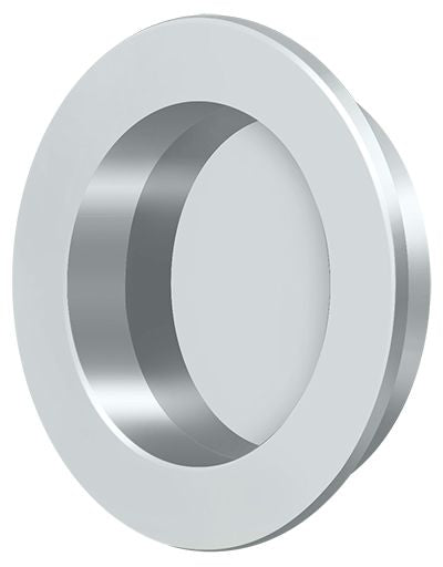 Deltana FP238U26 2-3/8" Round Flush Pull Bright Chrome Finish