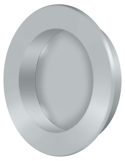 Deltana FP238U26D 2-3/8" Round Flush Pull Satin Chrome Finish Main image