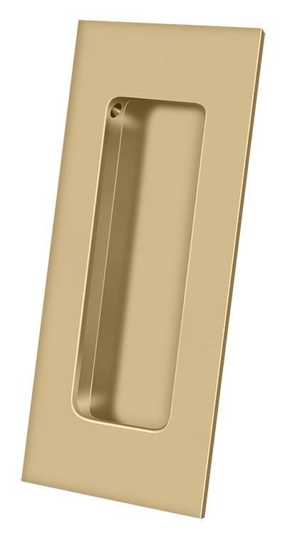 Deltana FP40U4 4" x 1-7/8" Heavy Duty Rectangular Flush Pull Satin Brass Finish Main image