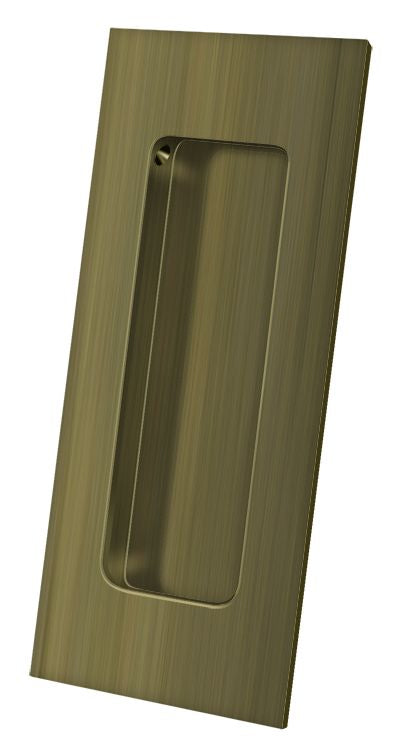 Deltana FP40U5 4" x 1-7/8" Heavy Duty Rectangular Flush Pull Antique Brass Finish