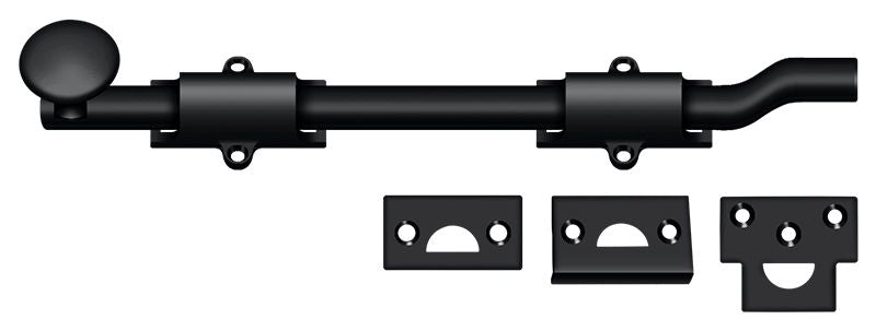 Deltana FPG1019 10" Surface Bolt with Offset; Heavy Duty; Black Finish Main image