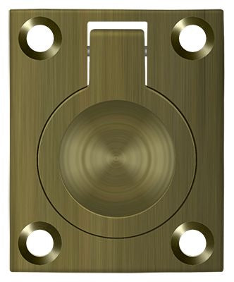 Deltana FRP175U5 Flush Ring Pull; 1-3/4" x 1-3/8"; Antique Brass Finish Main image