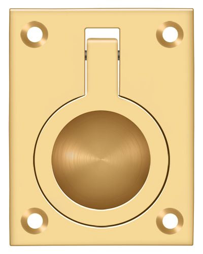 Deltana FRP25CR003 Flush Ring Pull; 2-1/2" x 1 7/8"; Lifetime Brass Finish Main image