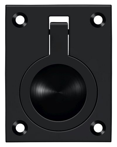Deltana FRP25U19 Flush Ring Pull; 2-1/2" x 1 7/8"; Black Finish