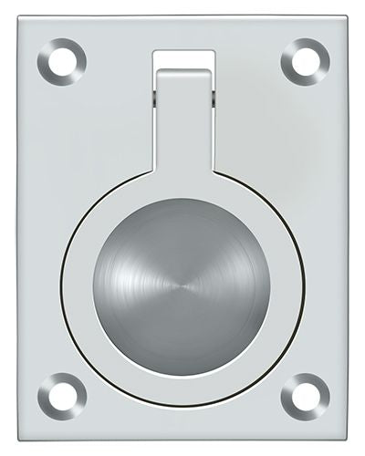 Deltana FRP25U26 Flush Ring Pull; 2-1/2" x 1 7/8"; Bright Chrome Finish