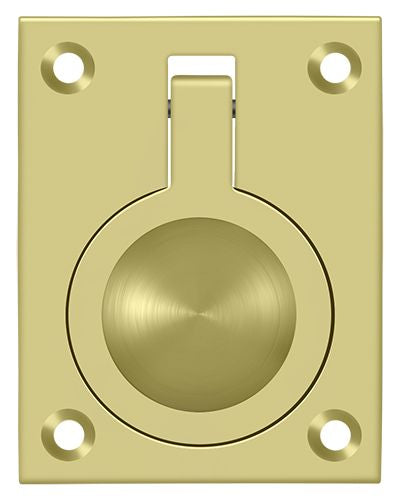 Deltana FRP25U3 Flush Ring Pull; 2-1/2" x 1 7/8"; Bright Brass Finish Main image