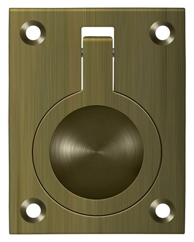Deltana FRP25U5 Flush Ring Pull; 2-1/2" x 1 7/8"; Antique Brass Finish