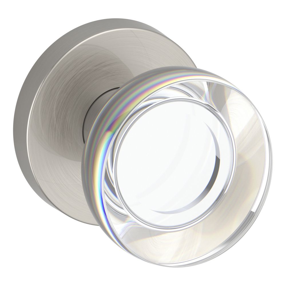 Baldwin Reserve HDCCYCRR150 Half Dummy Contemporary Crystal Knob and Contemporary Round Rose Satin Nickel Finish