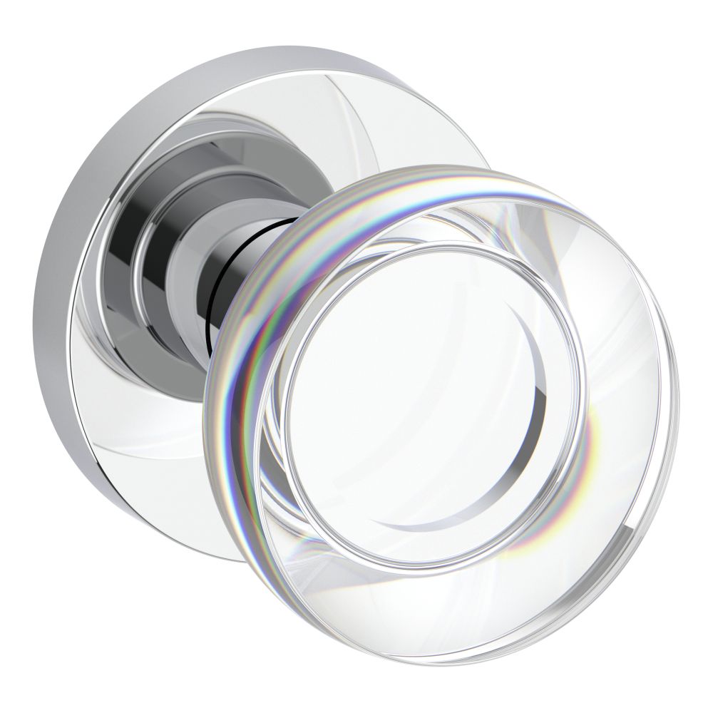 Baldwin Reserve HDCCYCRR260 Half Dummy Contemporary Crystal Knob and Contemporary Round Rose Bright Chrome Finish