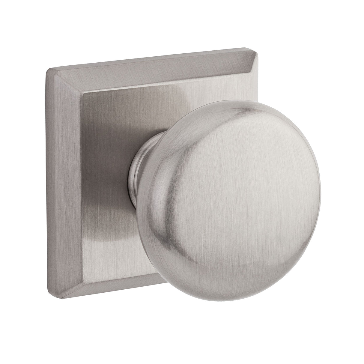 Baldwin Reserve HDROUTSR150 Half Dummy Round Knob and Traditional Square Rose Satin Nickel Finish