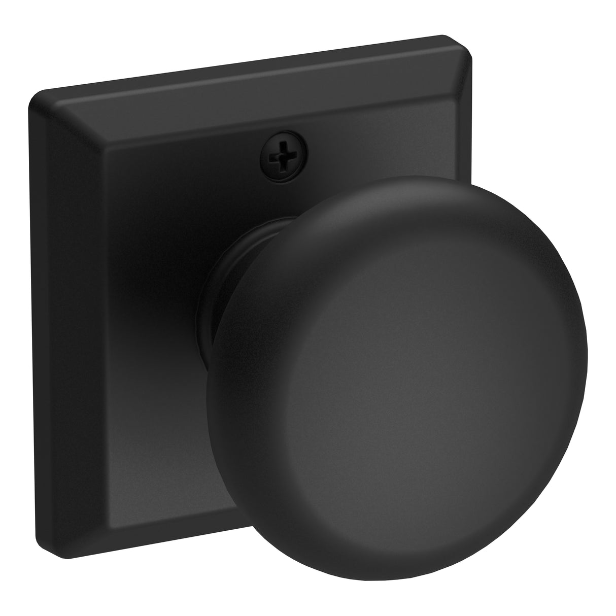 Baldwin Reserve HDROUTSR190 Half Dummy Round Knob and Traditional Square Rose Satin Black Finish