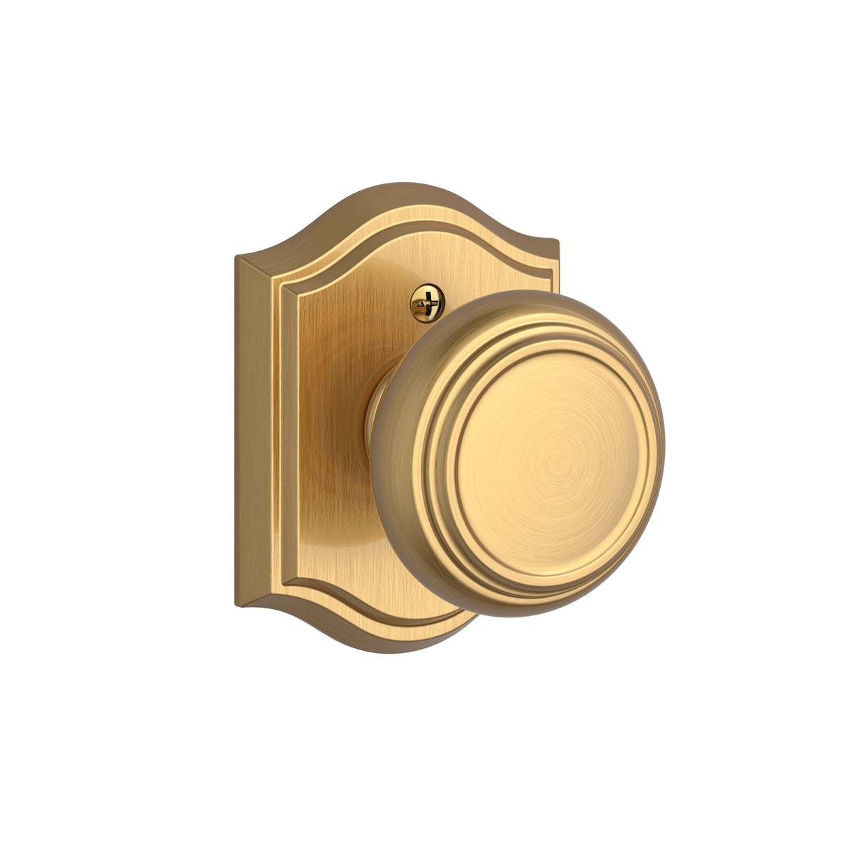 Baldwin Reserve HDTRATAR044 Half Dummy Traditional Knob and Traditional Arch Rose Lifetime Satin Brass Finish