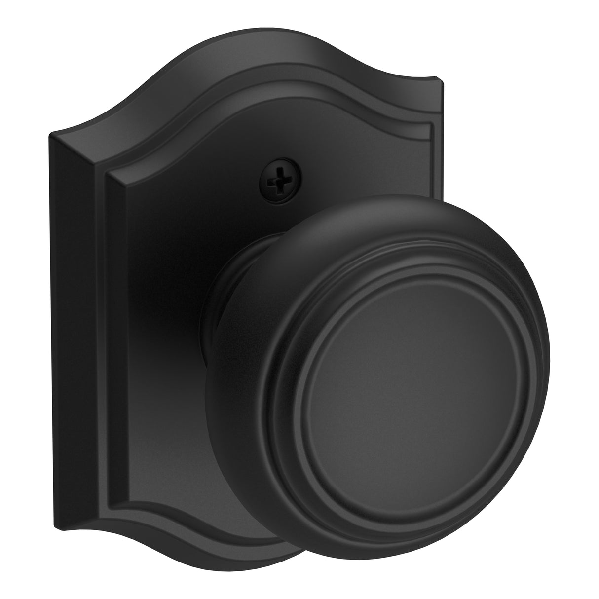 Baldwin Reserve HDTRATAR190 Half Dummy Traditional Knob and Traditional Arch Rose Satin Black Finish