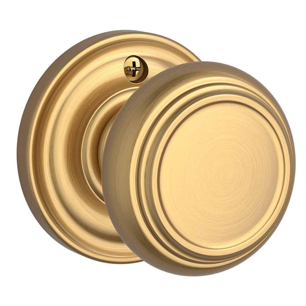 Baldwin Reserve HDTRATRR044 Half Dummy Traditional Knob and Traditional Round Rose Lifetime Satin Brass Finish