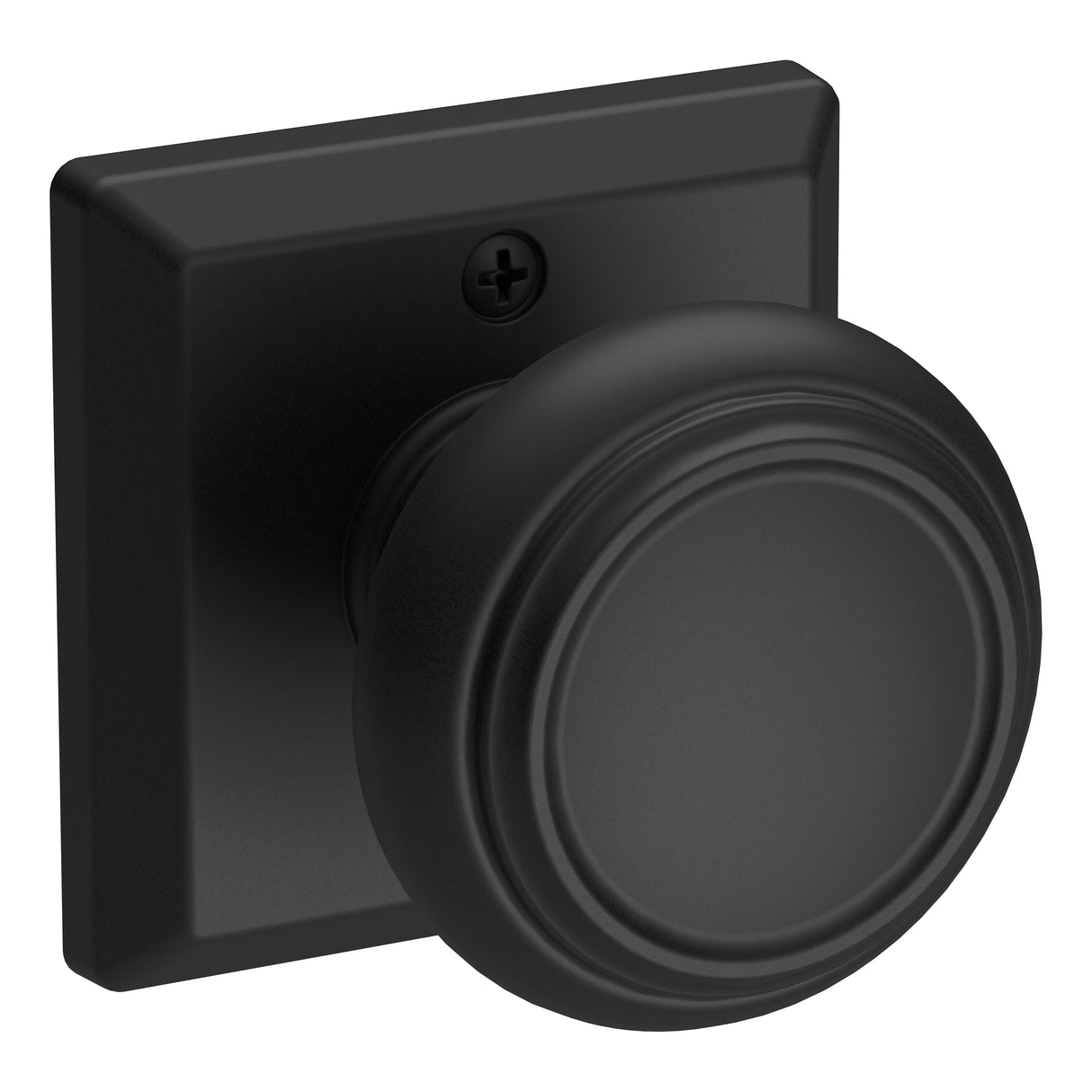 Baldwin Reserve HDTRATSR190 Half Dummy Traditional Knob and Traditional Square Rose Satin Black Finish