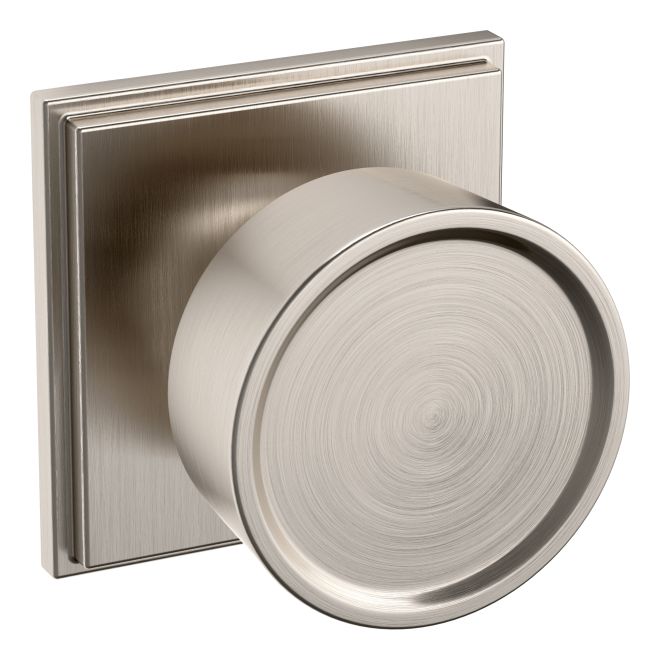 Baldwin K008056IDM Preconfigured K008 Hollywood Hills Knob with R050 Rose Half Dummy Lock Lifetime Satin Nickel Finish - Baldwin Quickship Item *