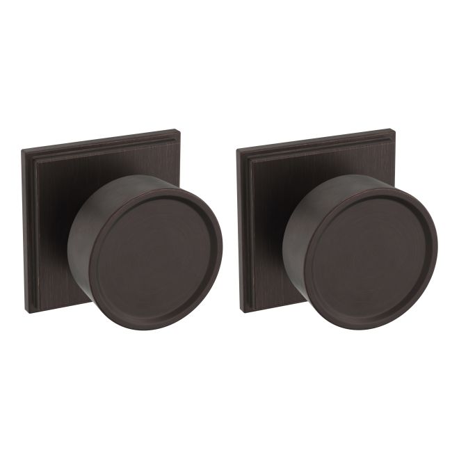 Baldwin K008112PASS Preconfigured K008 Hollywood Hills Knob with R050 Rose Passage Lock with 2-3/8" Backset and Full Lip Strike Venetian Bronze Finish - Baldwin Quickship Item *