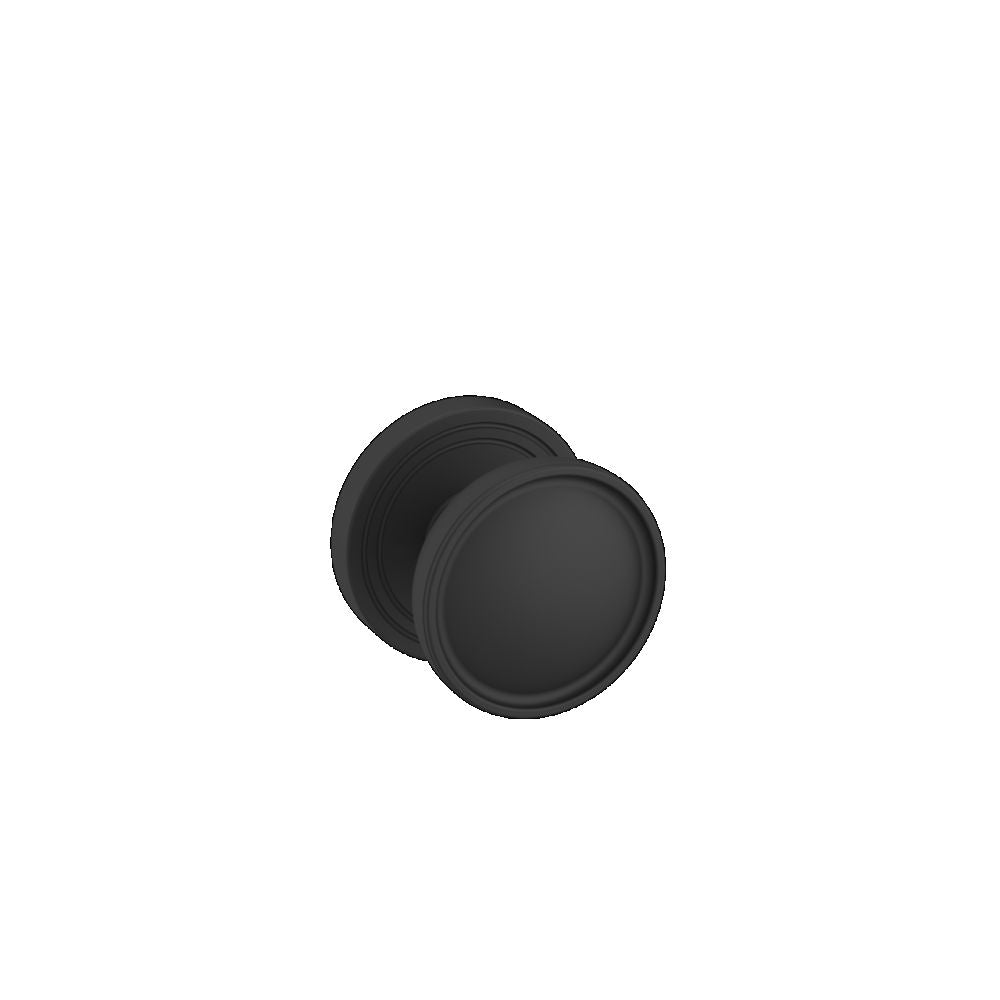 Baldwin K012190IDM Custom Preconfigured K012 Tulip Knob with 5078 Rose Half Dummy Lock Satin Black Finish - Baldwin Quickship Item *