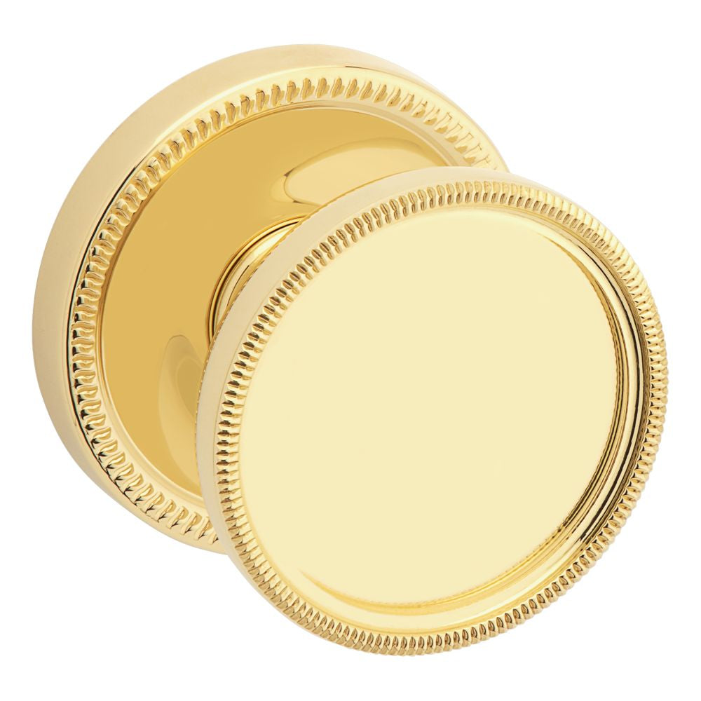 Baldwin K013031MR Pair K013 Coined Tulip Knob Less Rose Unlacquered Brass Finish