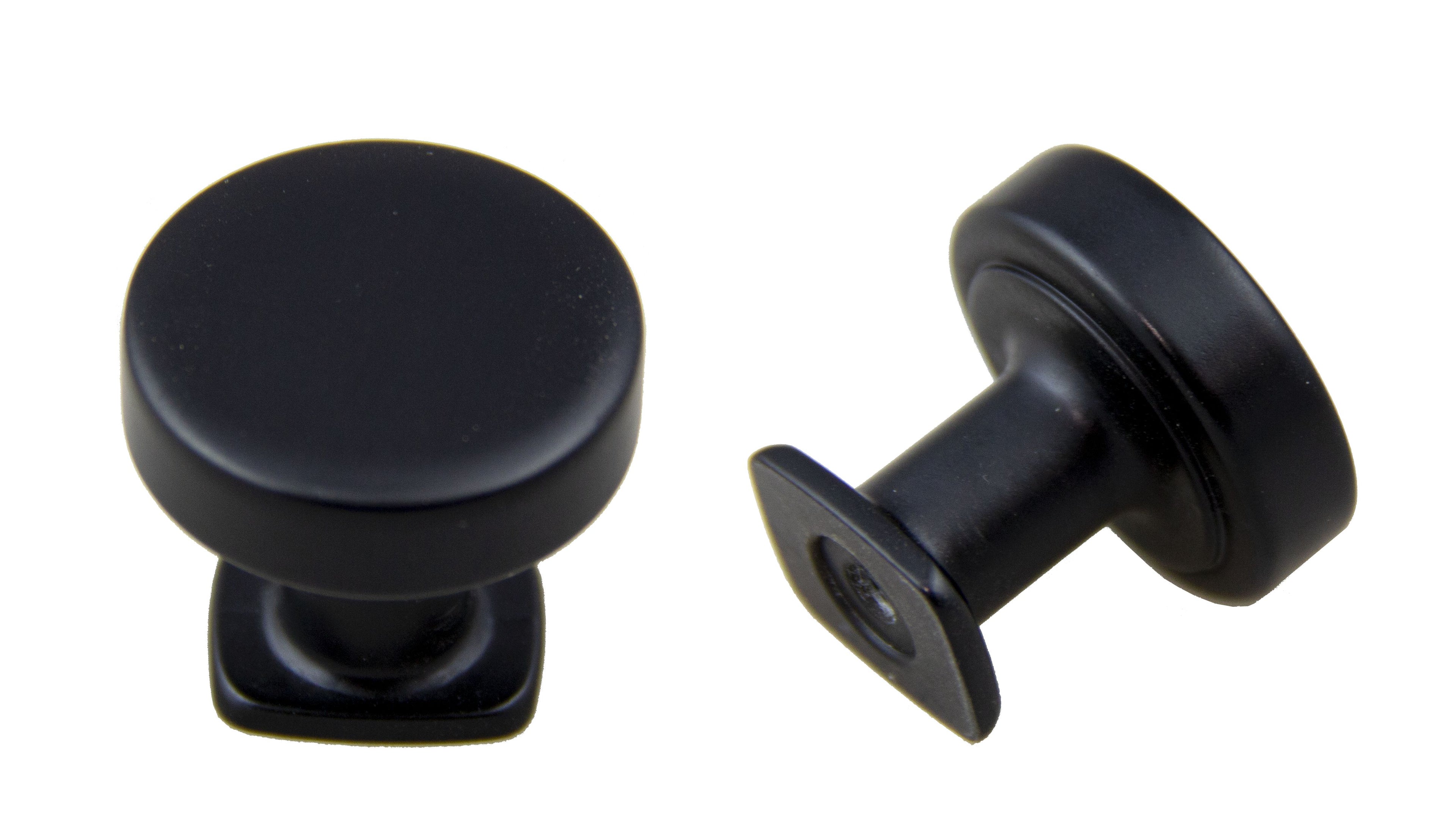 Pride Industrial K1218BK 1-1/4" Diameter Manhattan Cabinet Knob Matte Black Finish