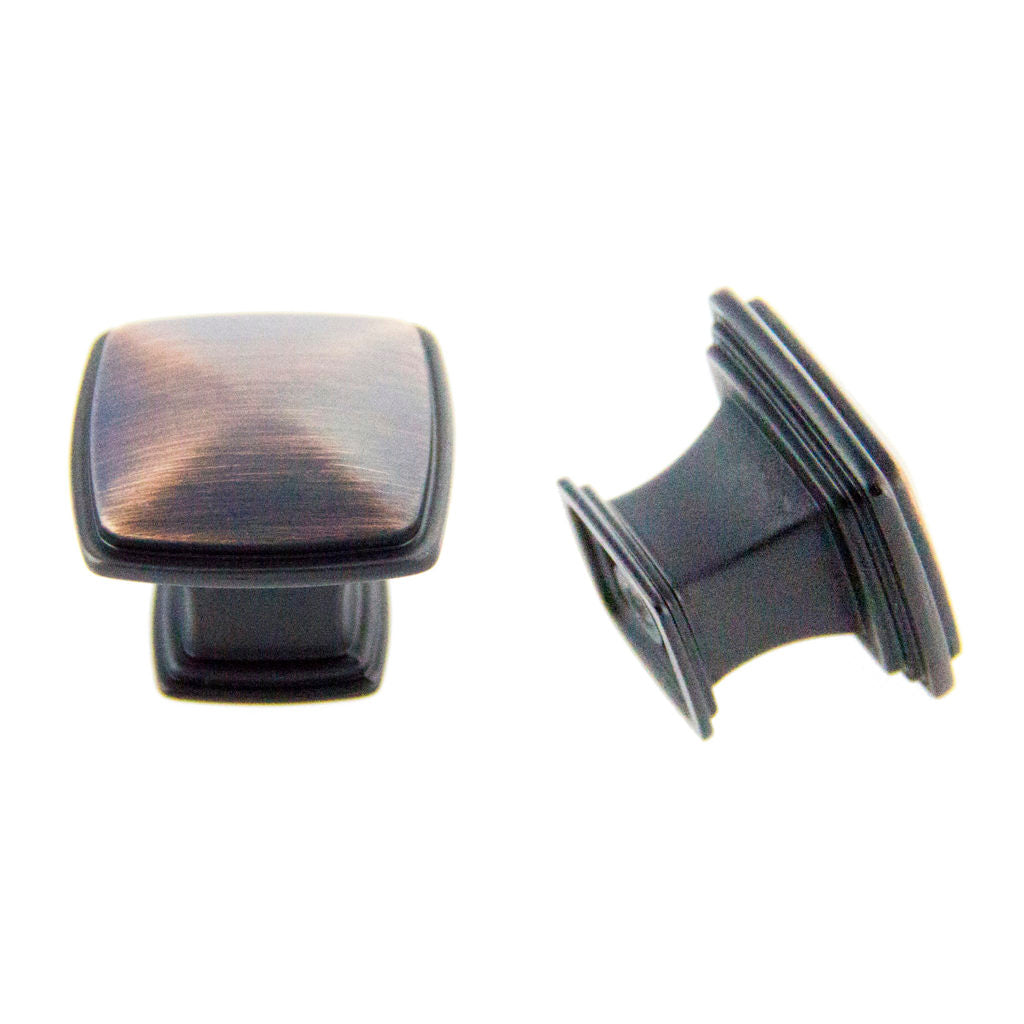 Pride Industrial K8109110B 1-1/4" Square Cabinet Knob Oil Rubbed Bronze Finish Main image