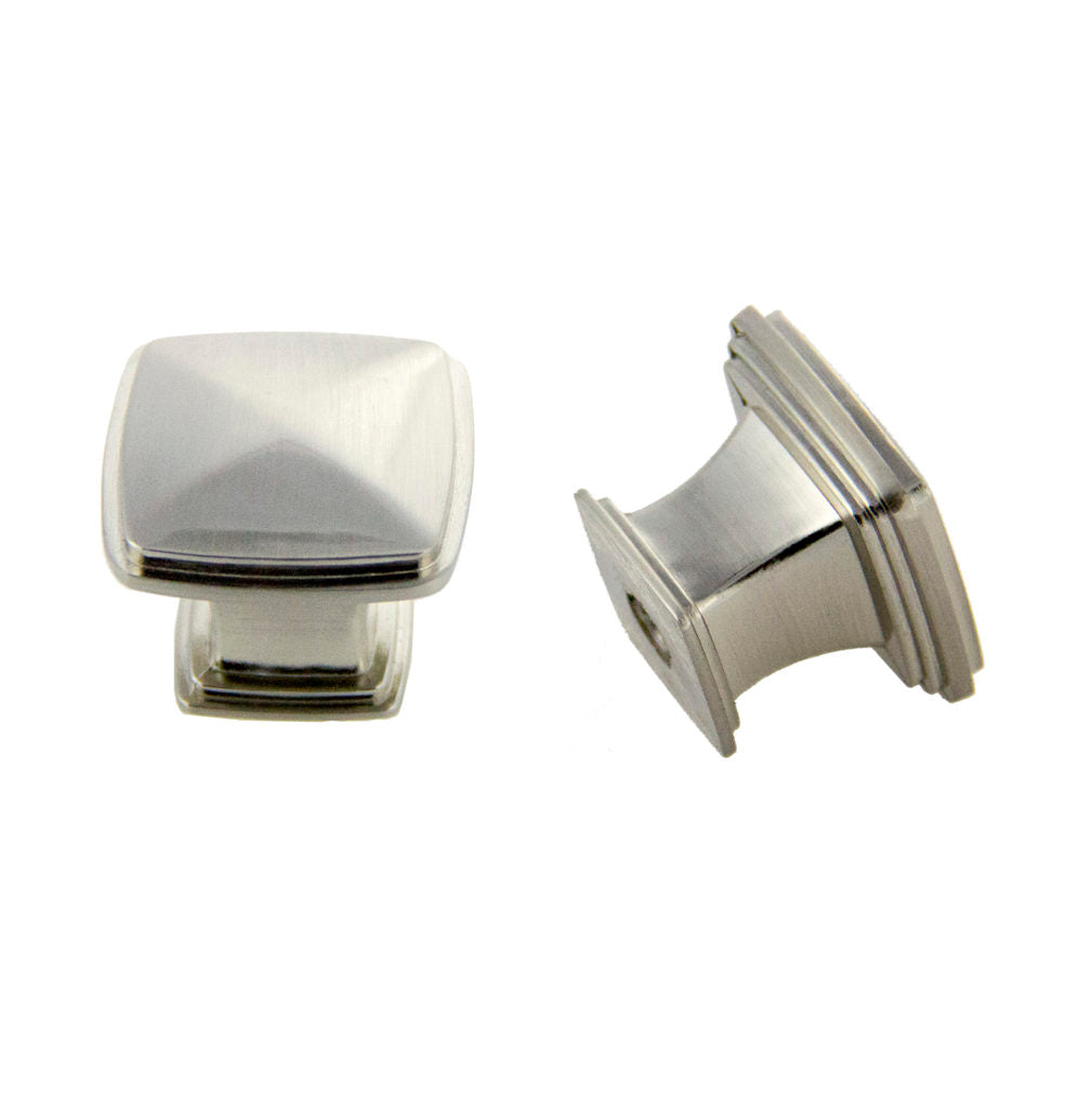 Pride Industrial K81091SN 1-1/4" Square Cabinet Knob Satin Nickel Finish Main image