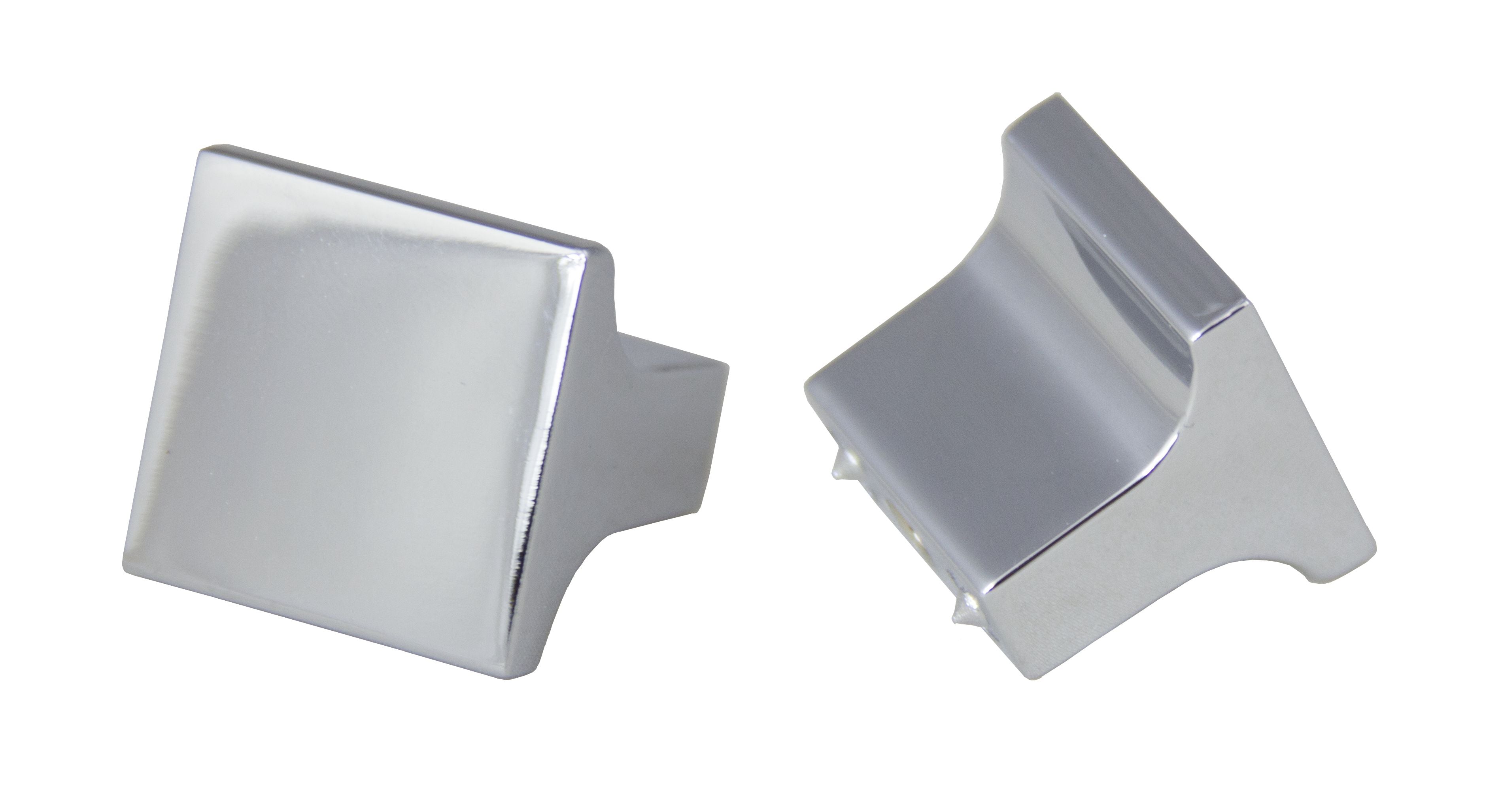 Pride Industrial K83125PC 1" Square Miami Cabinet Knob Polished Chrome Finish