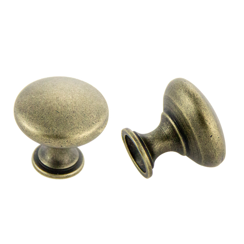 Pride Industrial K910AB 1-1/16" Diecast Mushroom Cabinet Knob Antique Brass Finish Main image