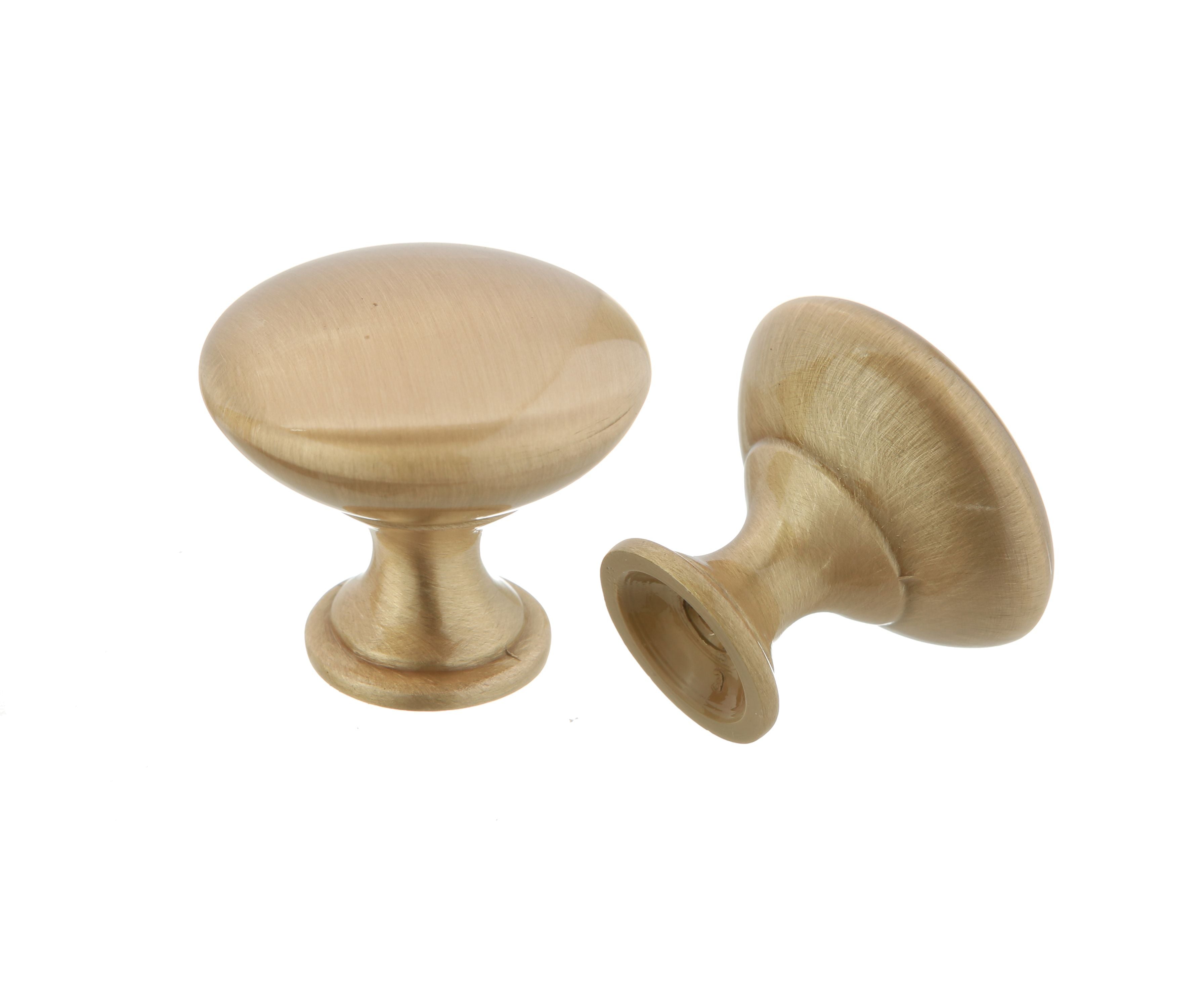 Pride Industrial K910SB 1-1/16" Diecast Mushroom Cabinet Knob Satin Brass Finish