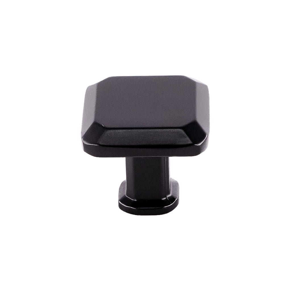 Pride Industrial K92230BK 1" Square Cabinet Knob Matte Black Finish Main image