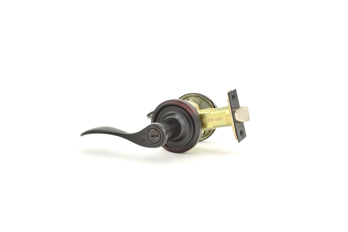 Weslock L0640U1U1SL23 Left Hand Bordeau Entry Lock with Adjustable Latch and Full Lip Strike Oil Rubbed Bronze Finish