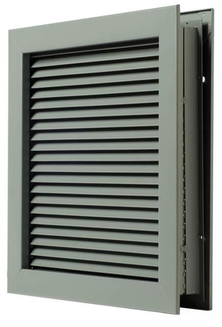 National Guard Products L700RX12X12 12" x 12" Self Attaching No Vision Door Louver for 1-3/4" Doors Prime Coat Finish Main image