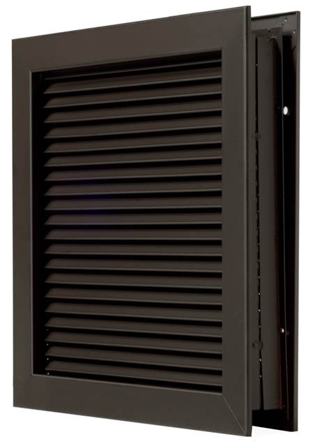 National Guard Products L700RXDKB18X18 18" x 18" Self Attaching No Vision Door Louver for 1-3/4" Doors Dark Bronze Finish Main image