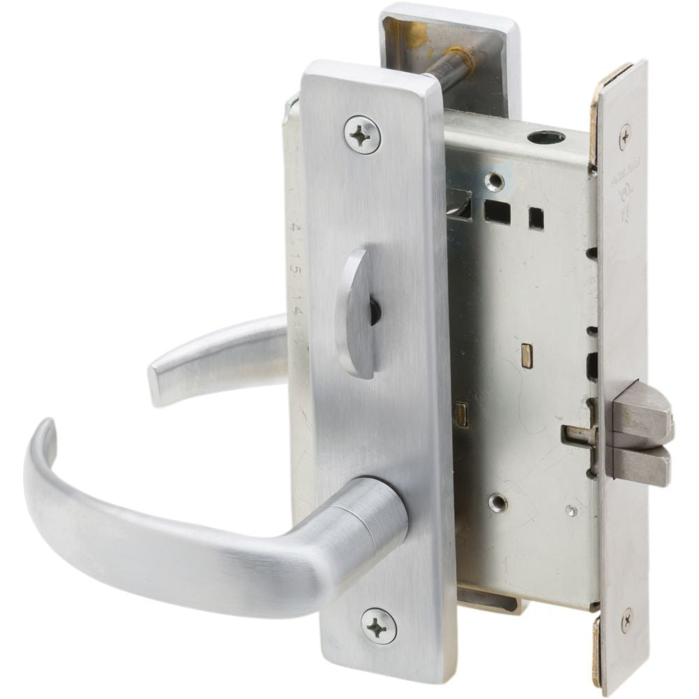 Schlage Commercial L904017L626 Bed / Bath Privacy Mortise Lock with 17 Lever and L Escutcheon Satin Chrome Finish Main image