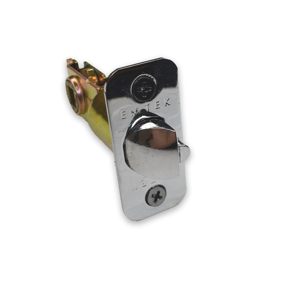 Emtek LC4-DLB2375R-US26 Key in Lever or Knob 2-3/8" Backset 1/4" Radius Corner Deadlatch Polished Chrome Finish Main image