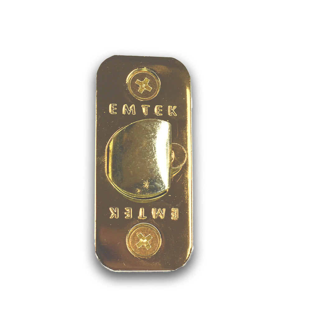 Emtek LC4-DLB275R-US3 Key in Lever or Knob 2-3/4" Backset 1/4" Radius Corner Deadlatch Polished Brass Lifetime Finish Main image