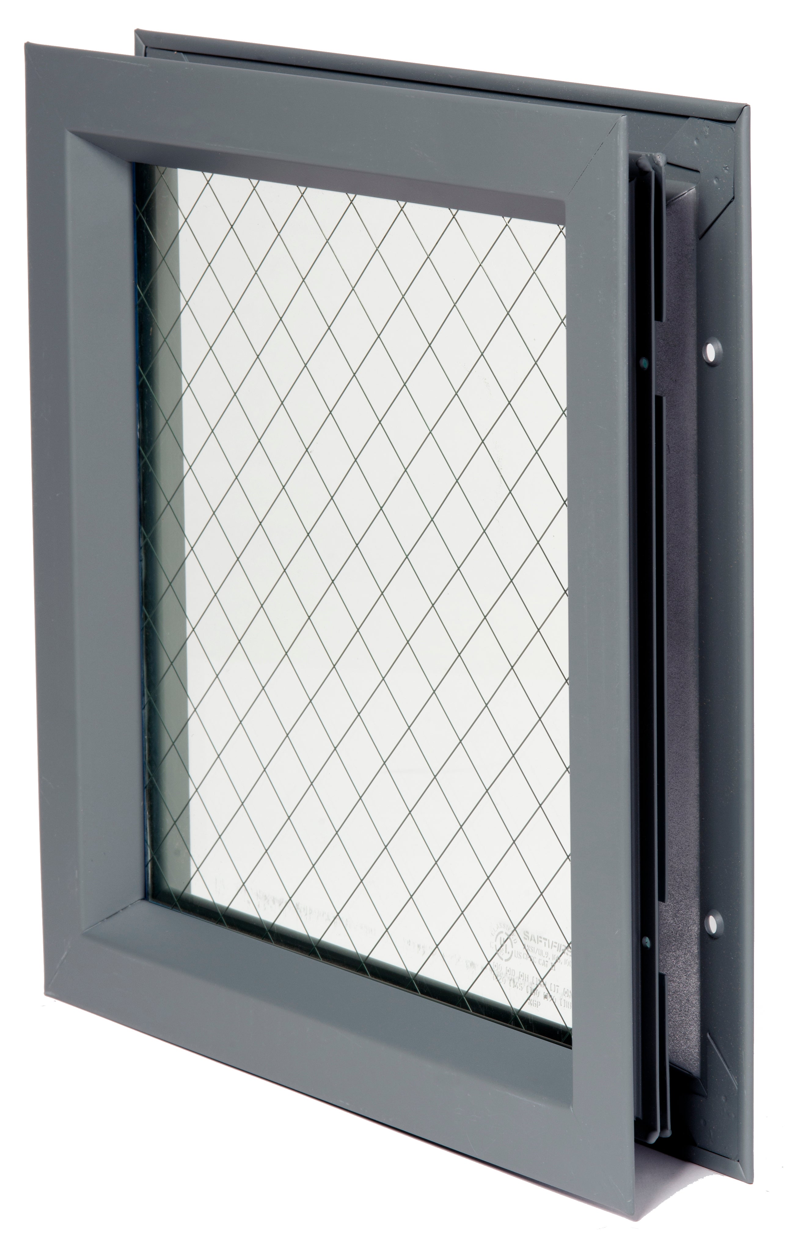 National Guard Products LFRA100WGGT11812X12 12" x 12" Low Profile Self Attaching Lite Kit with Wired Glass and 1/8" Glazing Tape Prime Coat Finish Main image