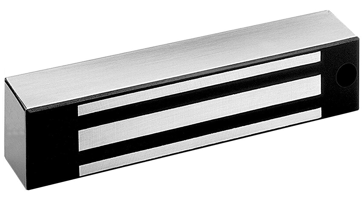 Securitron M32FB 12 Volt / 24 Volt DC M32 Magnalock with Face Drilled; MBS Satin Stainless Steel Finish