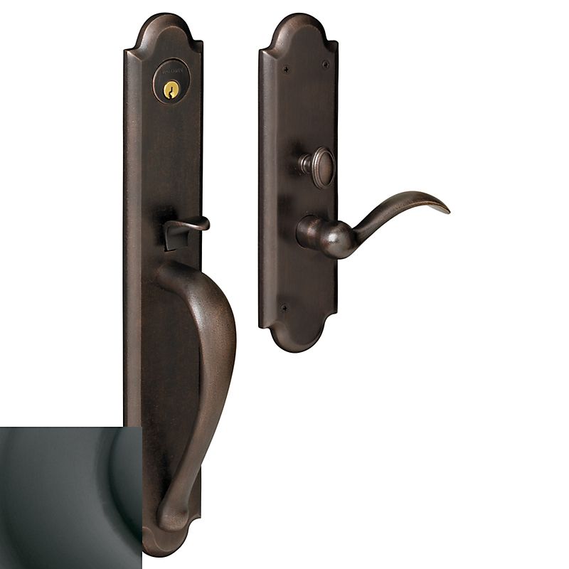 Baldwin M514102LENT Boulder Full Escutcheon Left Hand Single Cylinder Entry Mortise Trim Oil Rubbed Bronze Finish