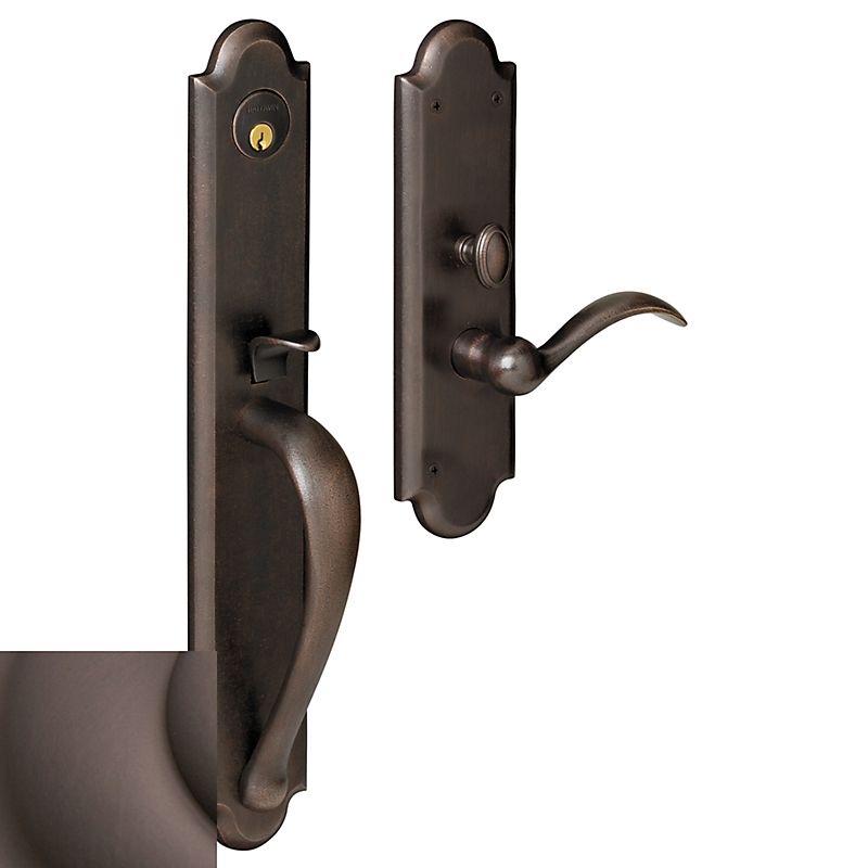 Baldwin M514112RENT Boulder Full Escutcheon Right Hand Single Cylinder Entry Mortise Trim Venetian Bronze Finish